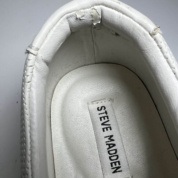 Steven Madden Sneakers Mens Size 12M White Prighton Lace Up Leather Low Top - Picture 10 of 12